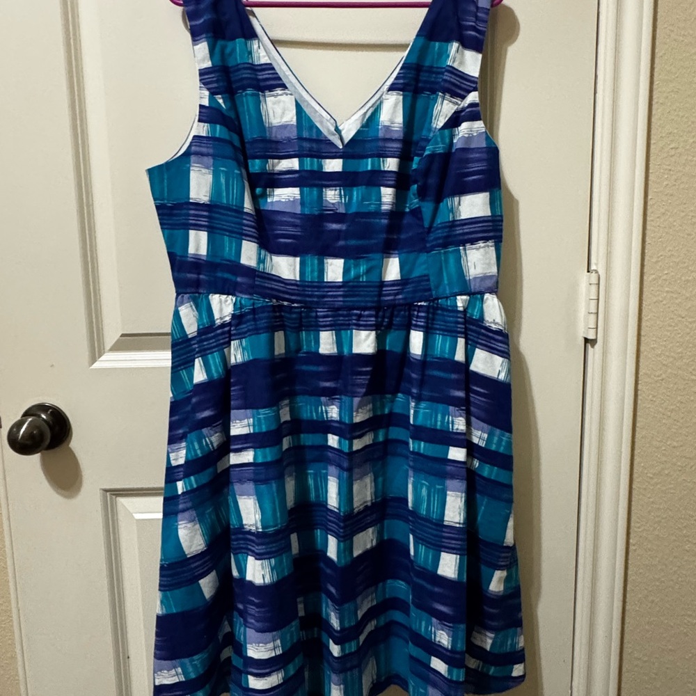 Modcloth Blue and White Plaid Dress